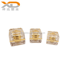 15g 30g 50g Empty gold clear painting square plastic container cosmetic acrylic packaging cream jar